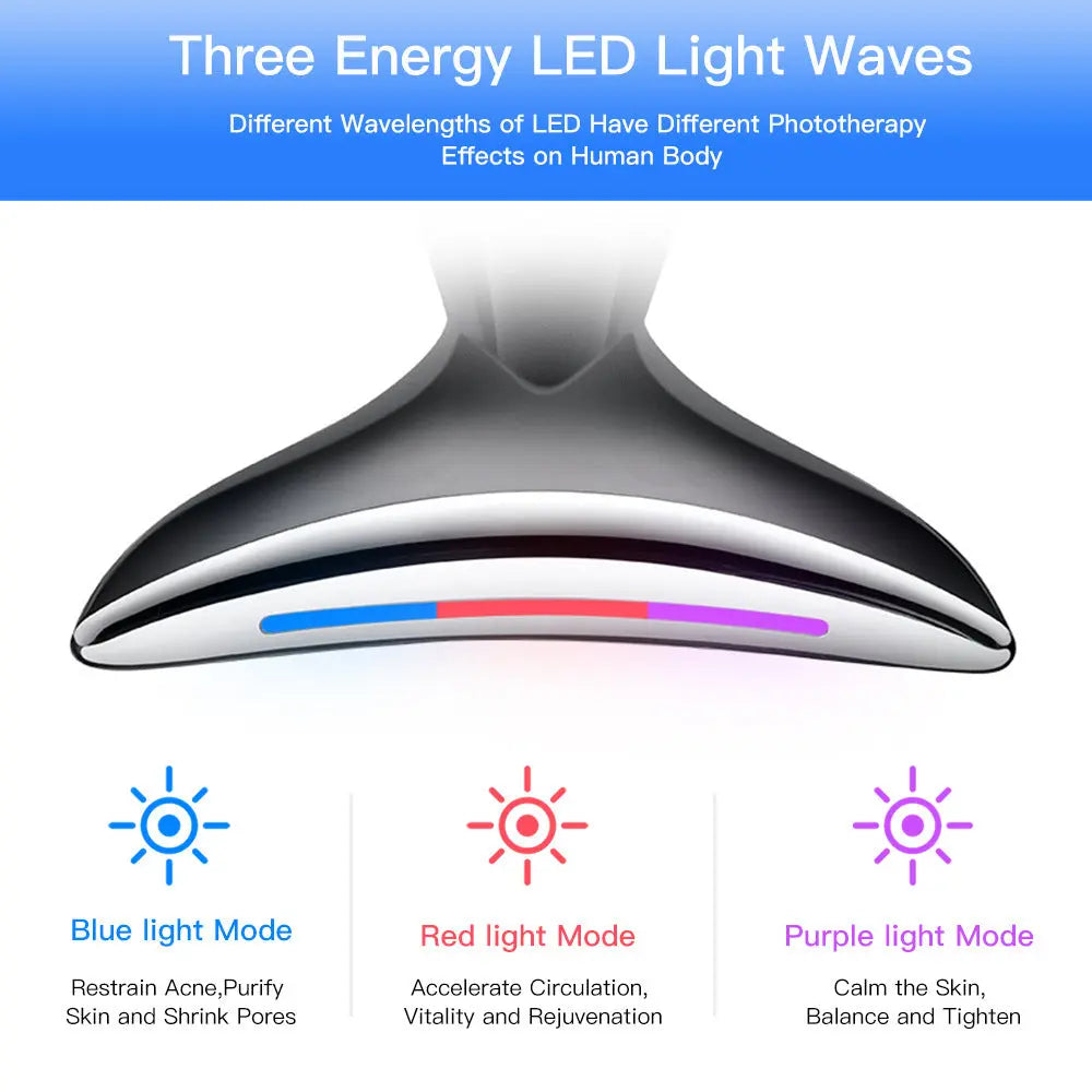 EMS Mikrostrom Hals- und Gesichtsschönheitsgerät mit LED-Photonentherapie NaturalGlow